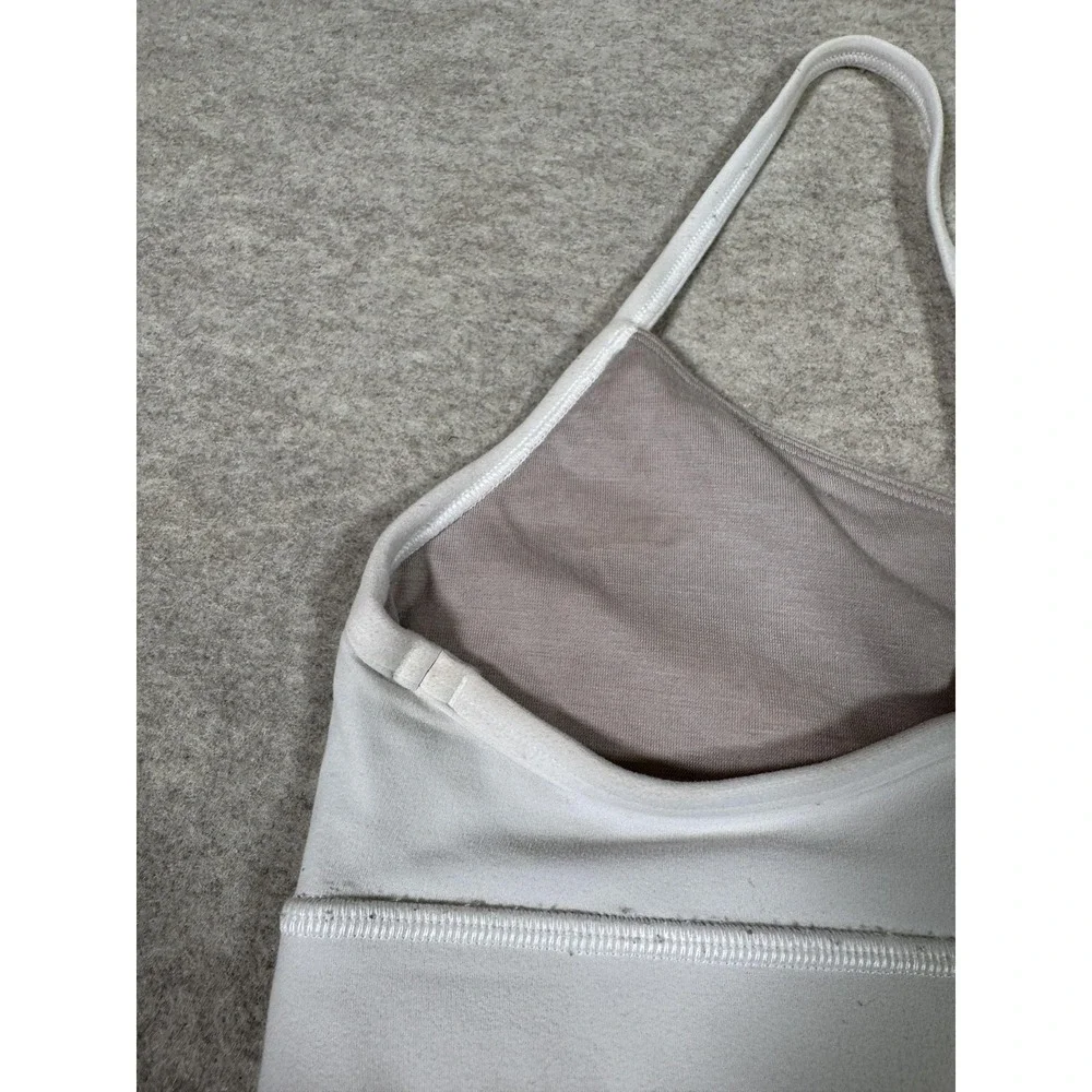 Lululemon Sports Bra Womens 8 White Racerback Stretch Yoga Athletic Gym Running